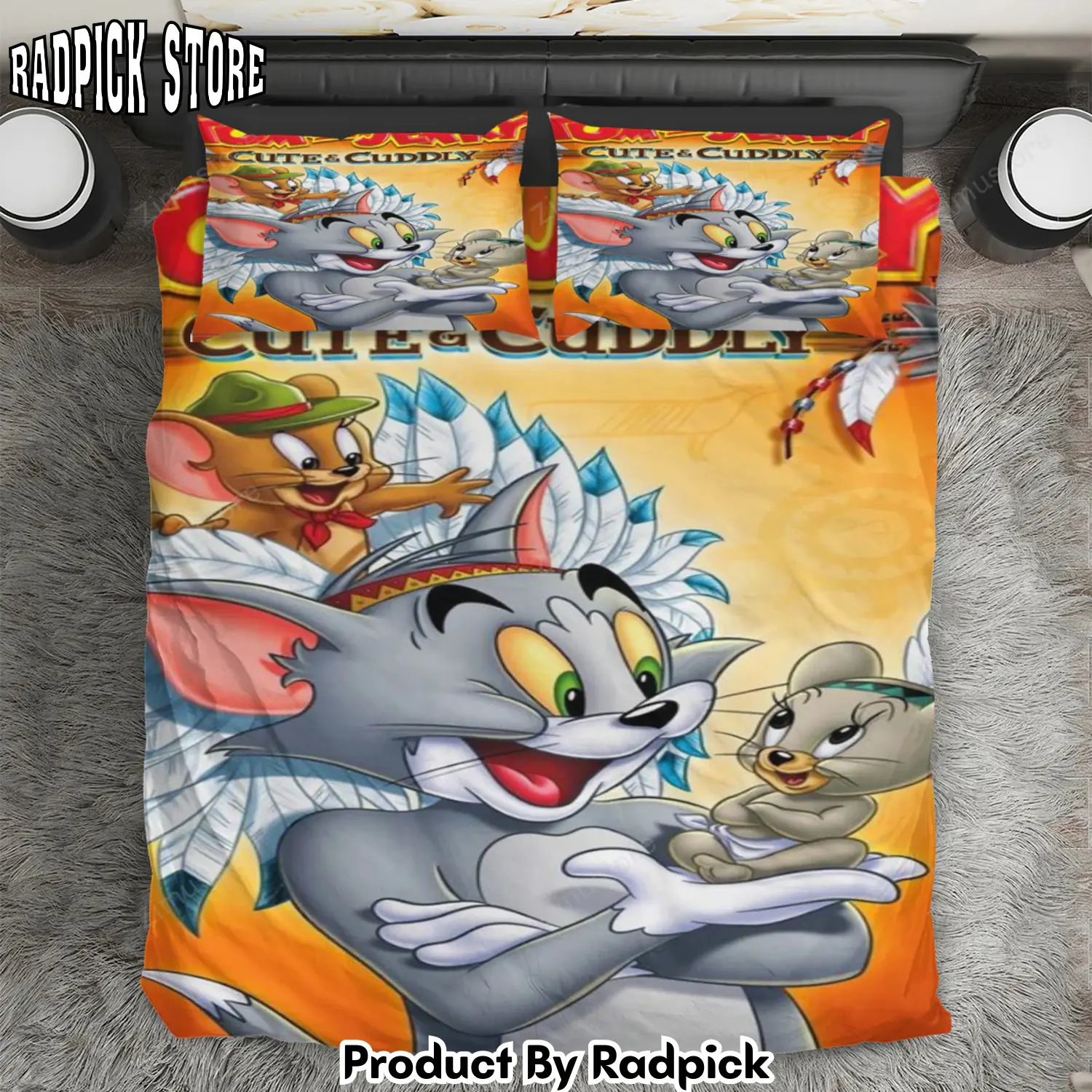 Radpick tom and jerry poster 6 3pcs 3pcs bedding set duvet cover and pillow cases gift for fan rp327700